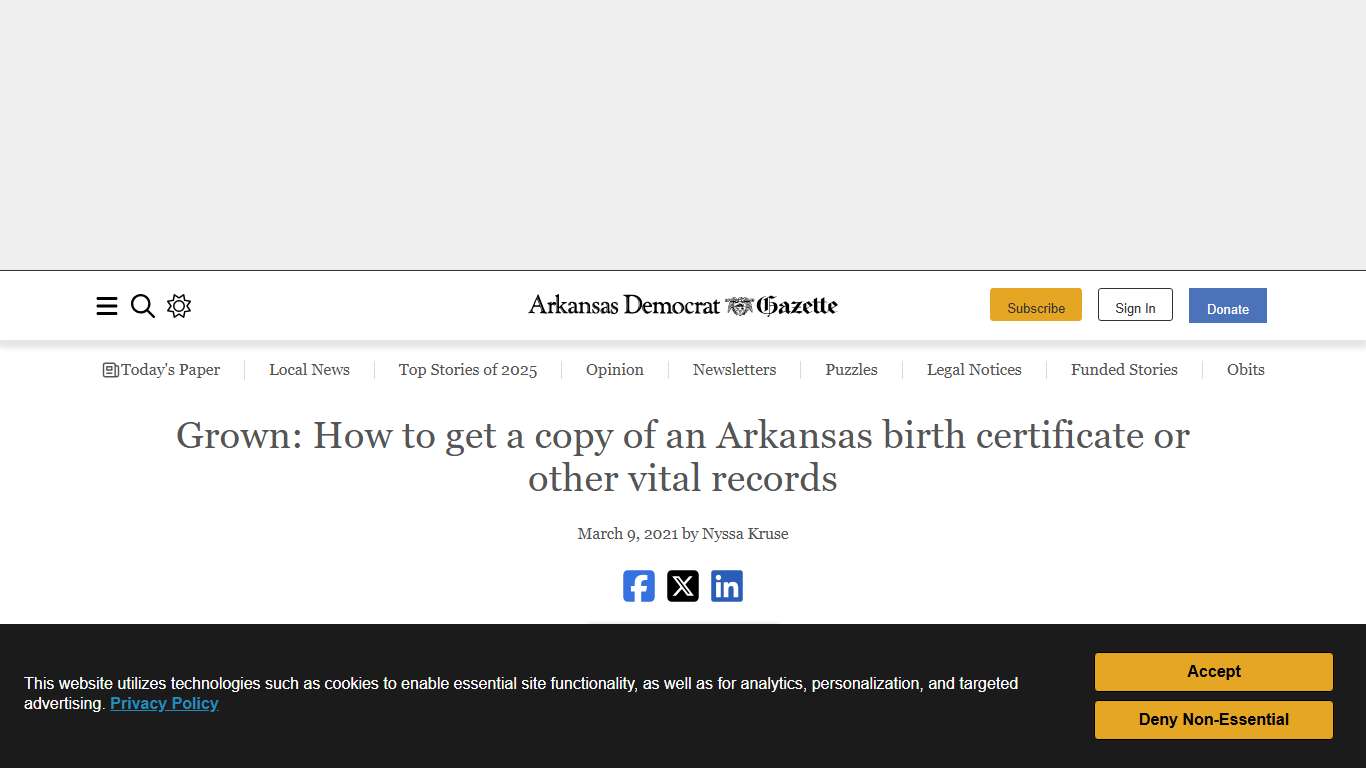 Grown: How to get a copy of an Arkansas birth certificate or other vital records | The Arkansas Democrat-Gazette - Arkansas' Best News Source