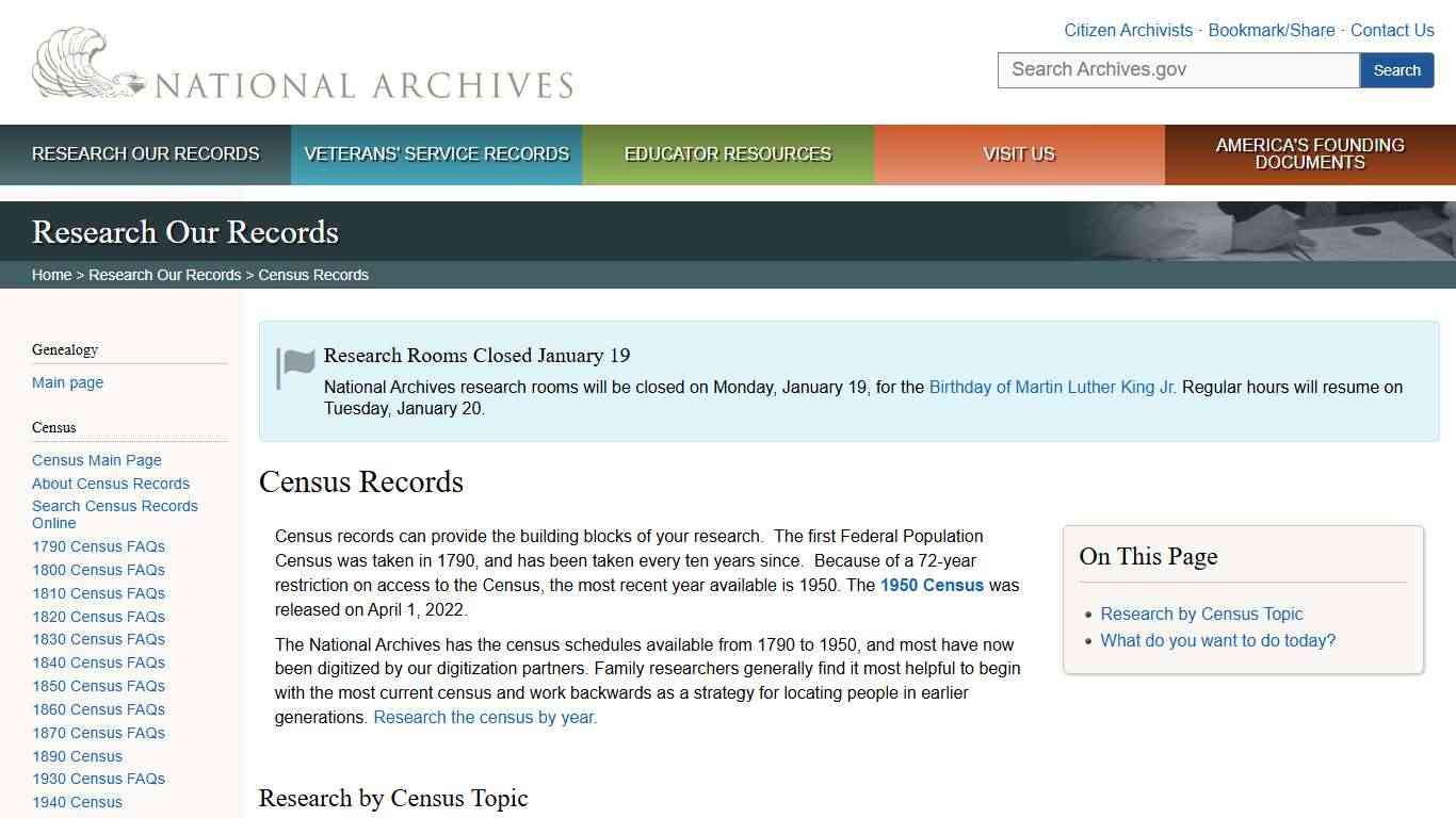 Census Records | National Archives